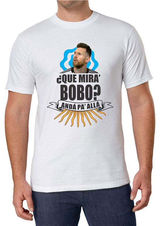 PULLOVER BLANCO Que miras BOBO de Messi